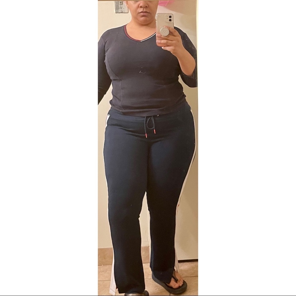 Vintage Tommy Hilfiger Quarter Sleeve Top Med Blue